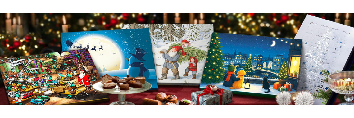 Christmas advent calendars for chocolates  -  Pre-season price  until 30 July  -  New designs