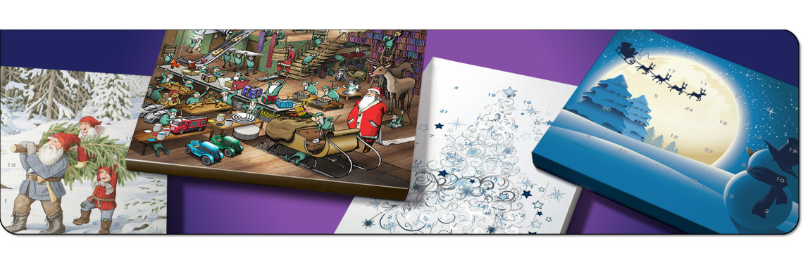 Advent calendars with inserts for pralines etc.