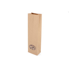 Pastry bag Brown with PE barrier and window 80x50x280 mm, 50-pack