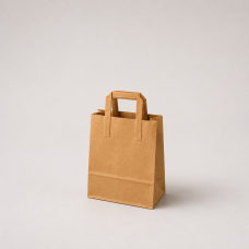 Paper bag with flat handles in kraft paper 180x80x220 mm brown (500-pack)