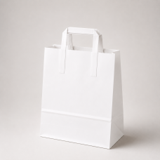 Paper bag with flat handles in kraft paper 320x120x410 mm white (250-pack)