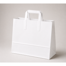 Paper bag with flat handles in kraft paper 450x170x480 mm white (150-pack)