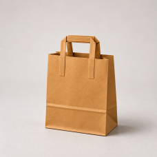 Paper bag with flat handles in kraft paper 220x100x280 mm brown (250-pack)