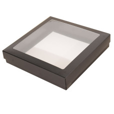 Sober-series box and lid window 125x125x25 mm black (100-pack)