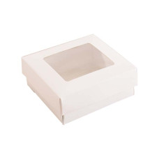 Sober-series box and lid window 78x82x32 mm white (100-pack)