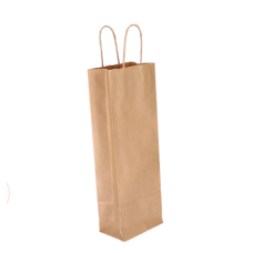 Bottle bag with twisted handles 140x80x390 mm brown (300-pack)