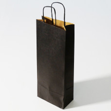 Bottle bag with twisted handles 150x80x395 mm black (25-pack) 
