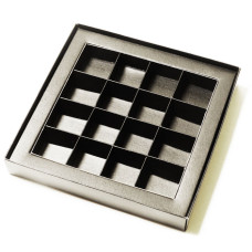 Praline insert with frame 160x160x19 mm black (100 pcs)