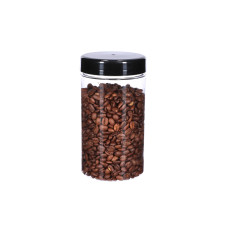 Plastic can round with black lid Ø83x150 mm, 750ml, 12-pack