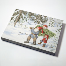 Advent calendar Santa and Christmas tree 365x260x35 mm (25-pack)