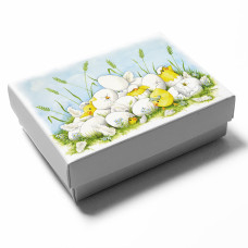 Box with lid Easter Chickens, 112x82x32/20 mm (100-pack)