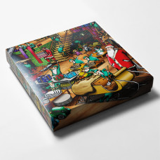 Christmas box Santa's workshop 125x125x25 mm (100-pack)