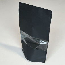 Standup pouches black window 250x130x340 mm 50-pack